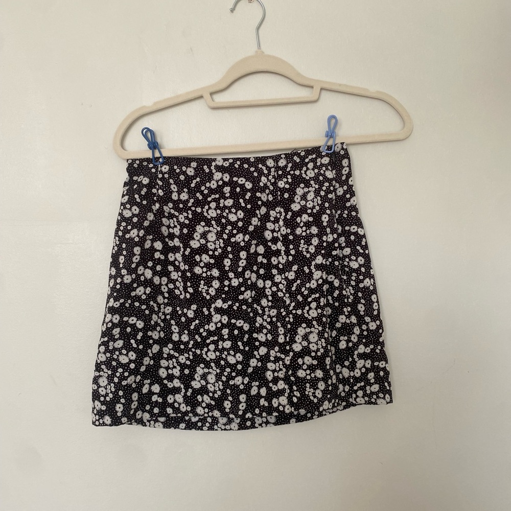 Floral Black and White Women's Skirt